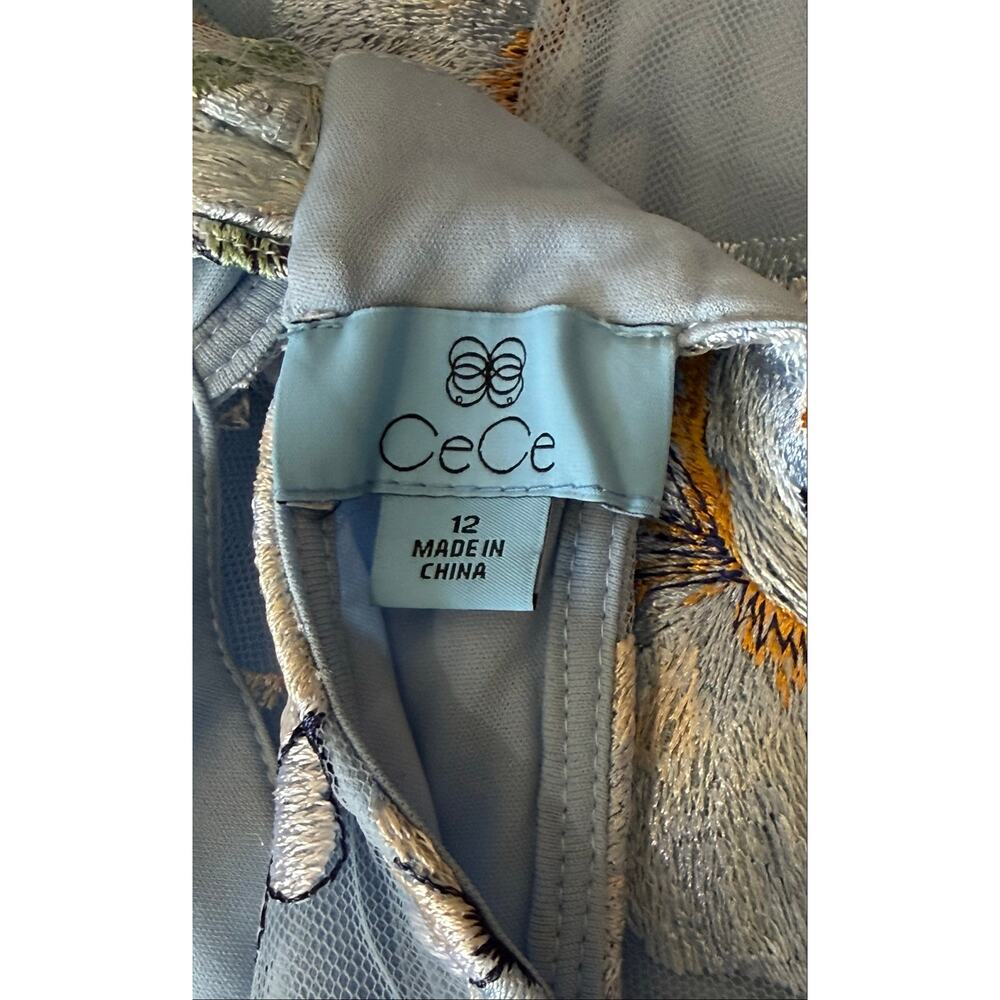 Cece Light Blue Avianna Embroidered Sleeveless Maxi Dress 12 NWT - Picture 11 of 12